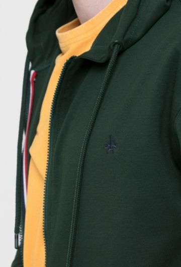 Sudadera de cremallera color verde