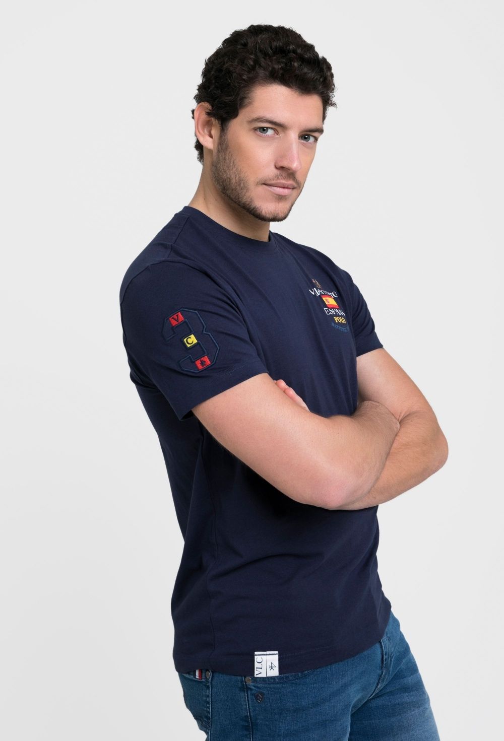 Valecuatro - Camiseta escudo España color azul marino