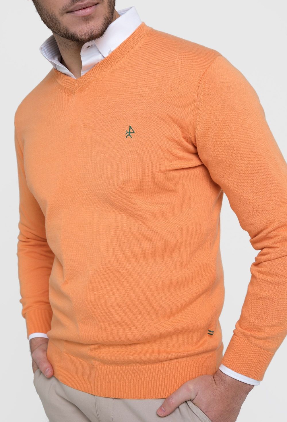 Jersey cuello pico Valecuatro color naranja - 35.94