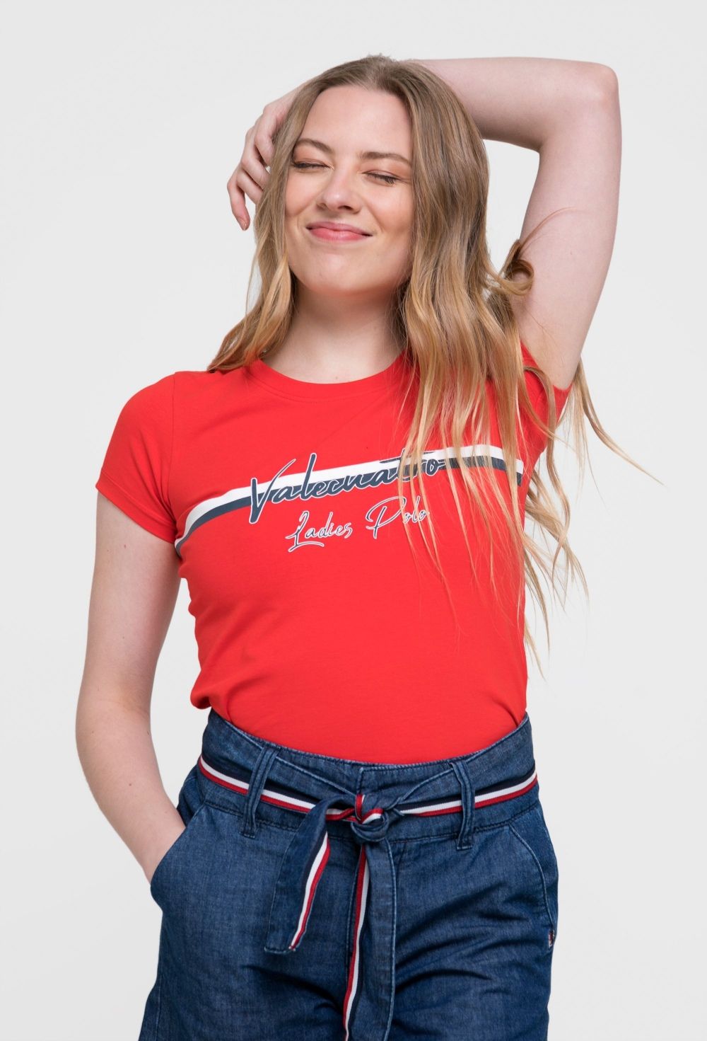 Camiseta roja modelo bandera de mujer - 17.94