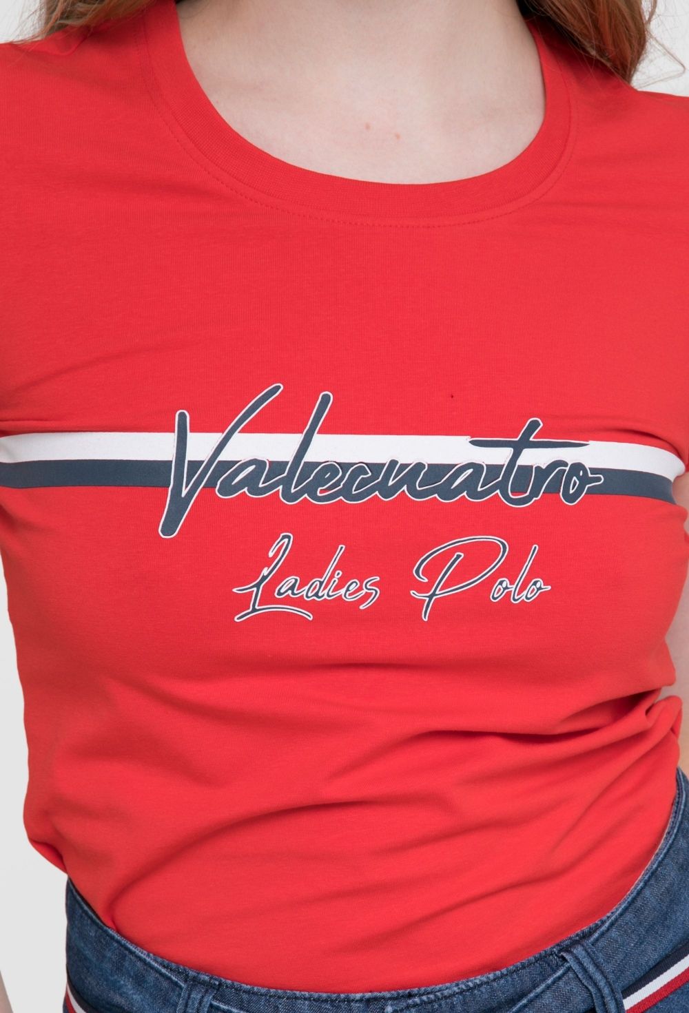 Camiseta roja modelo bandera de mujer - Valecuatro