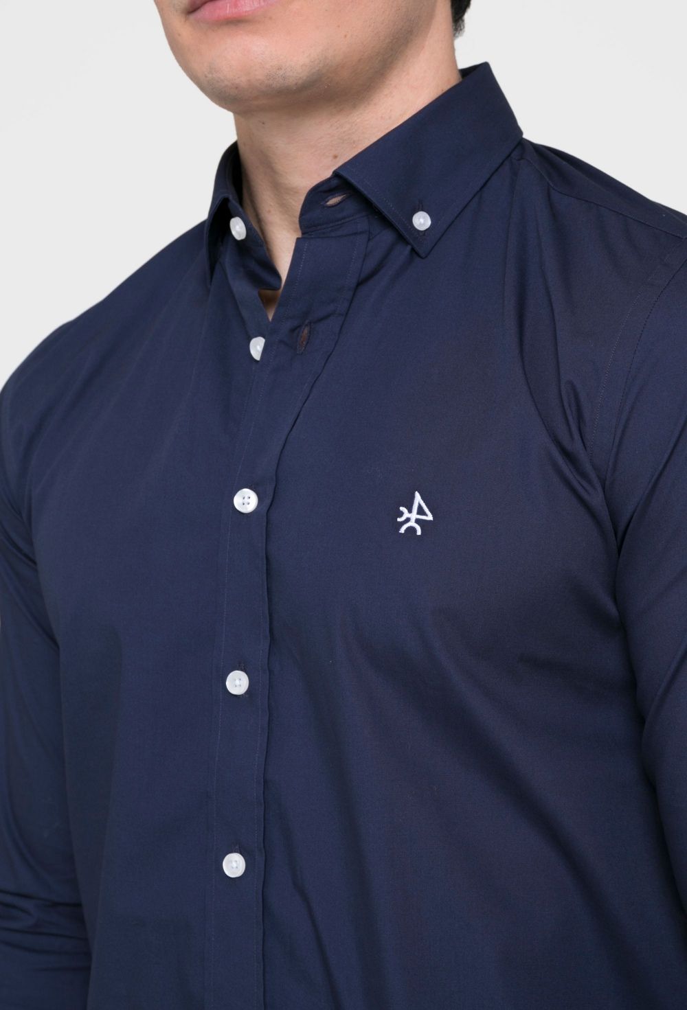 Camisa clásica popelín color azul marino - 35.94