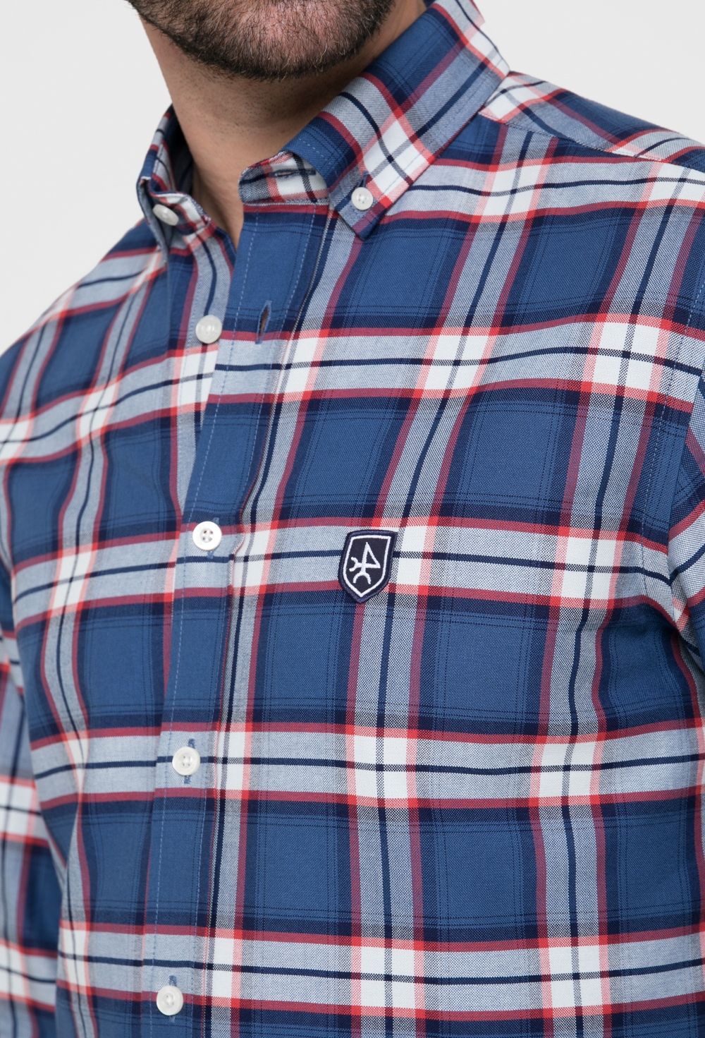 Camisa clásica tartán en color granate - 41.94