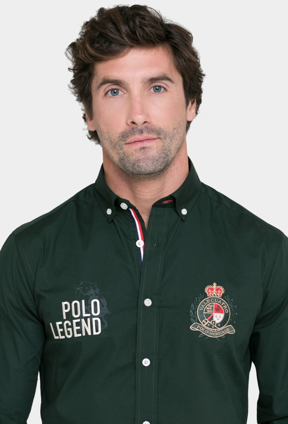 camisas - Camisa verde bordada modelo Legend