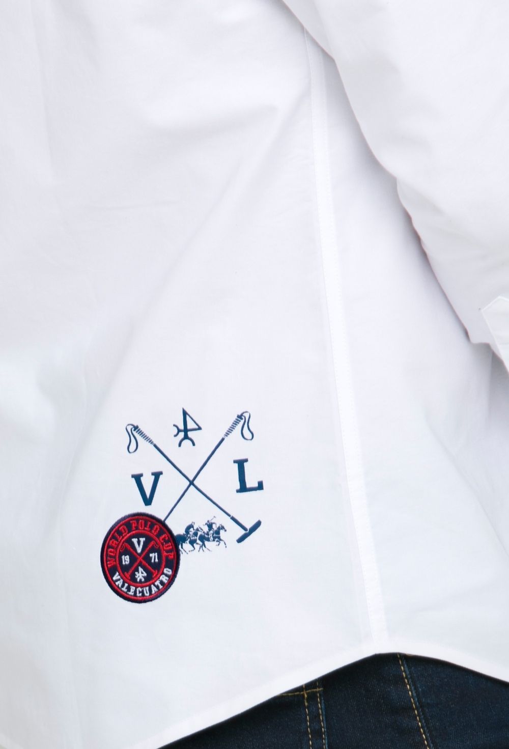 camisas - Camisa Polo Team bordada color blanco