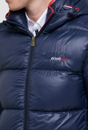 Chaqueta larga acolchada azul marino