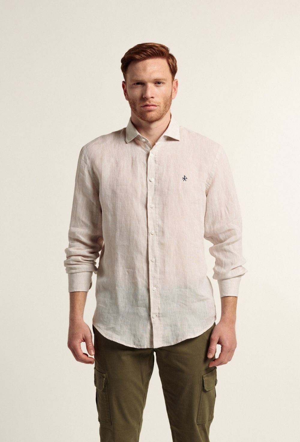 chemises - CAMISA H LINO P24H-5673-BG