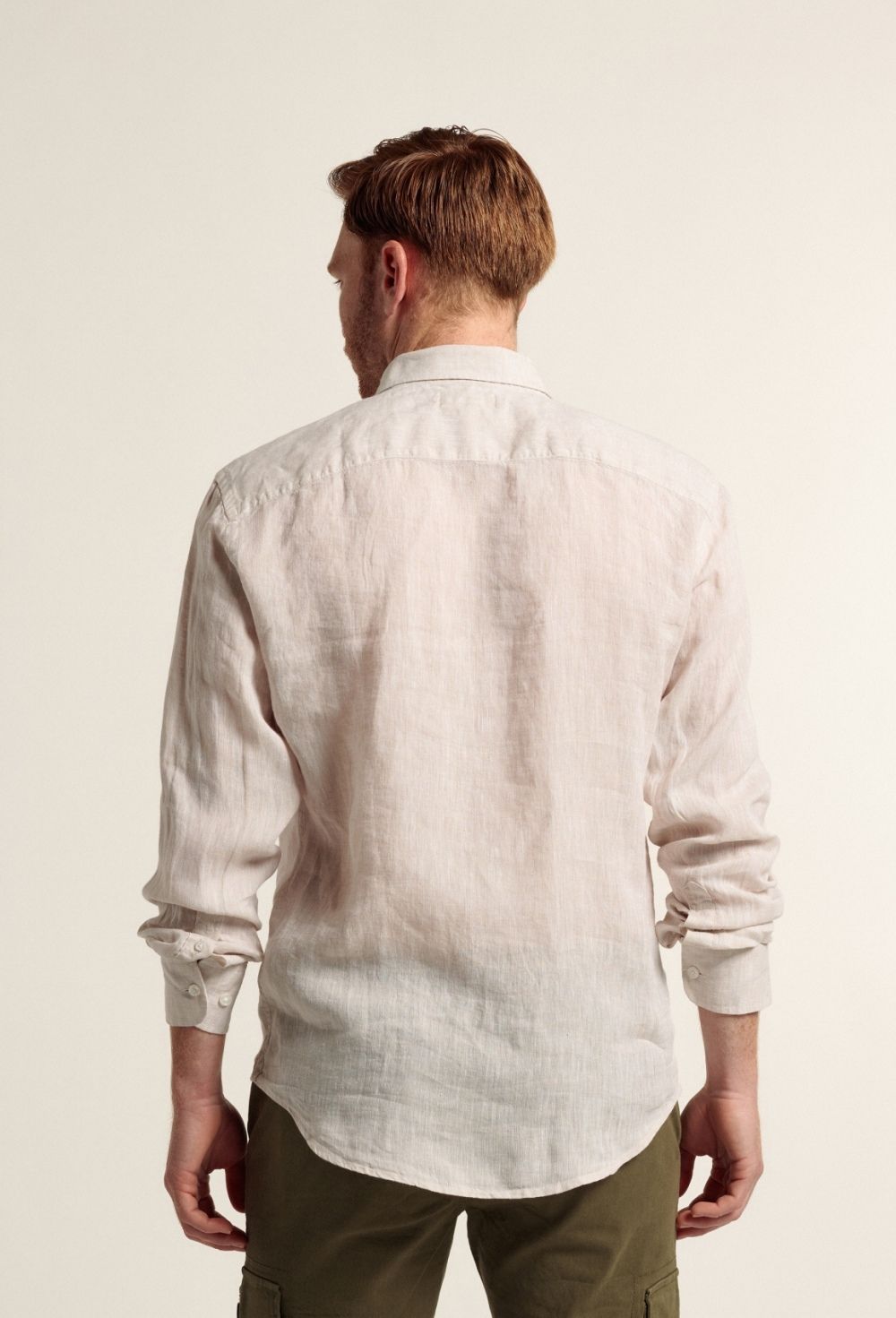 Valecuatro - Camisa hombre de lino beige