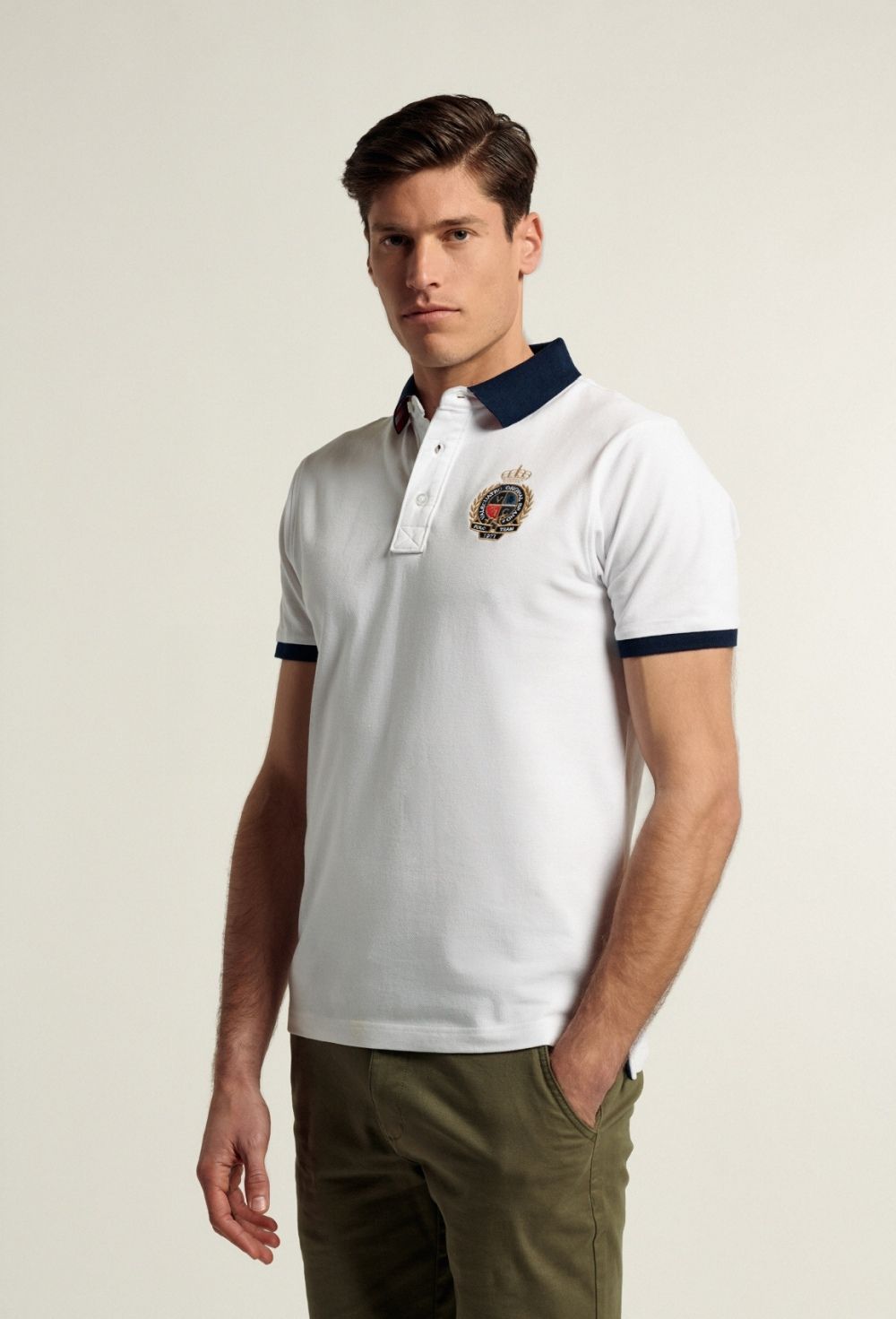 polos - Polo escudo blanco P24H-5705-BL