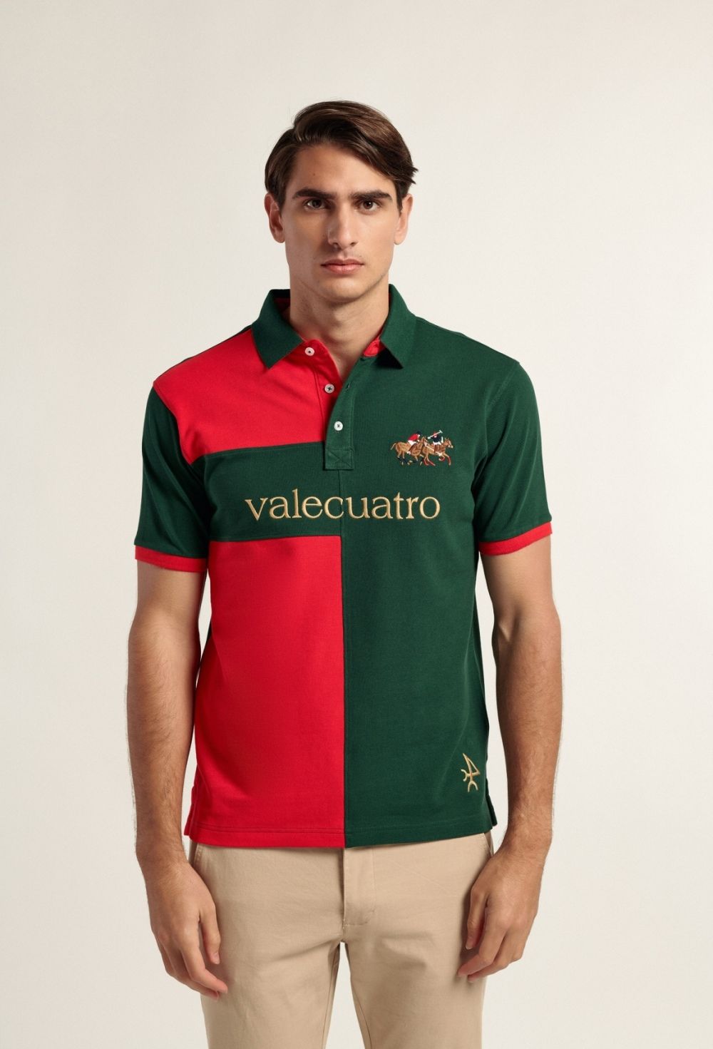 polos - Polo bloques verde y rojo P24H-5741-VDI