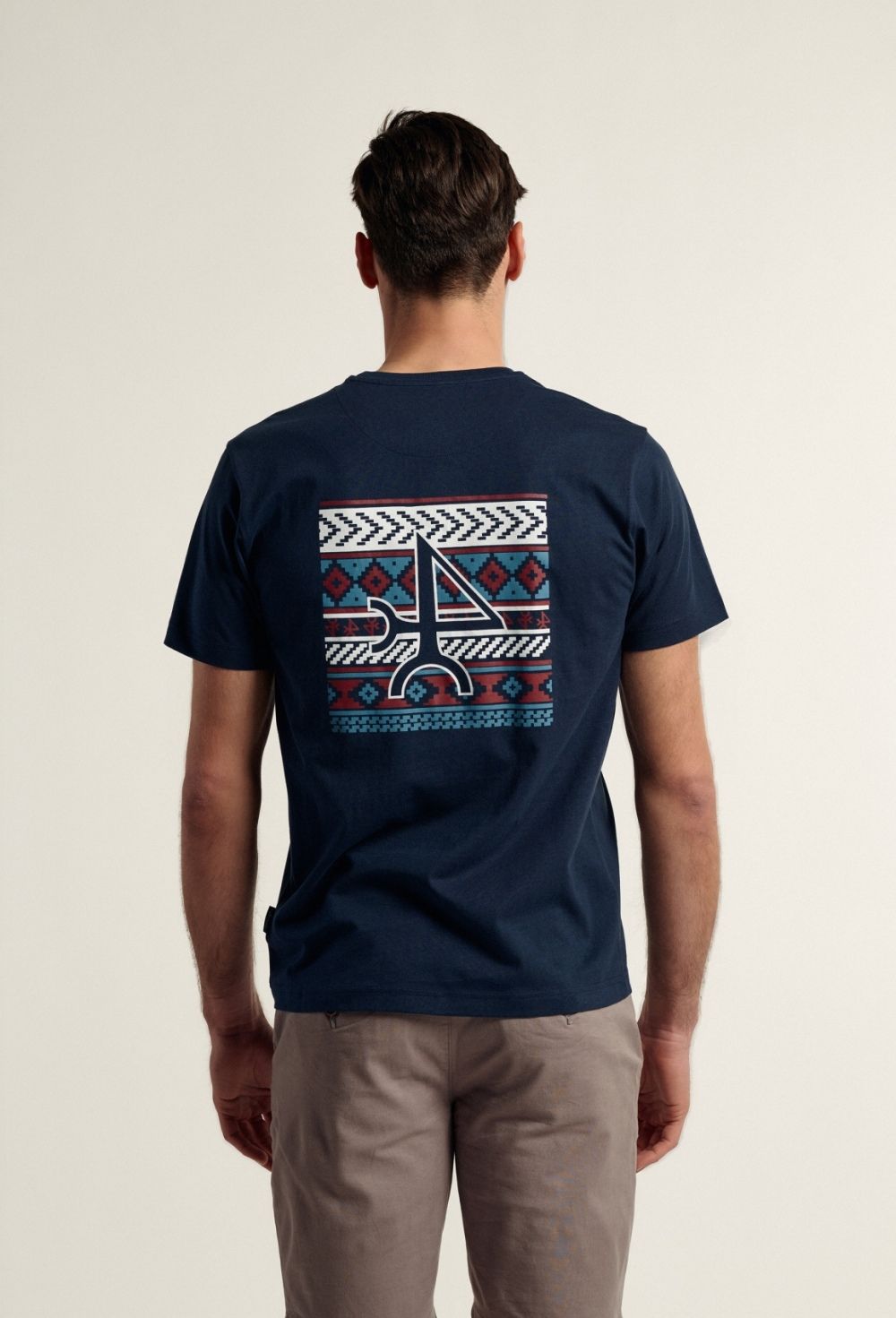 Valecuatro - Camiseta étnica azul marino