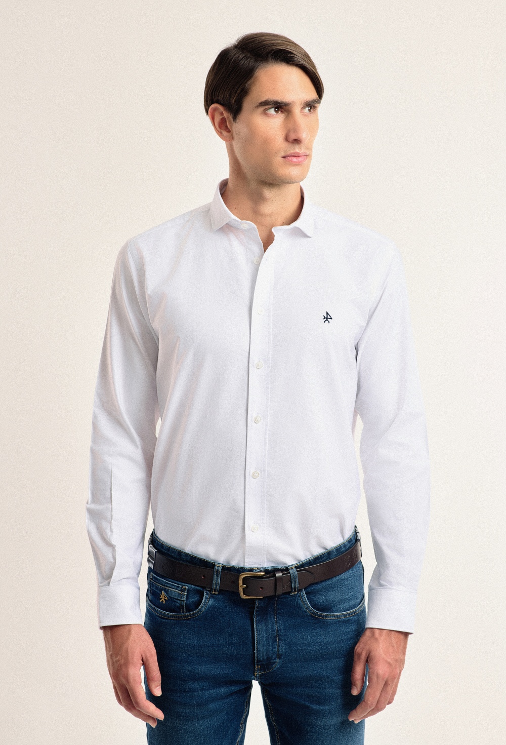 camisas - Camisa blanca clásica con cuello italiano I24H-5991-BL