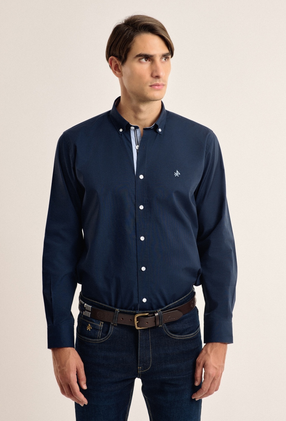 chemises - CAMISA H CLÁSICA I24H-5985-AZM