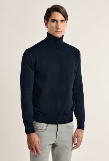 Jersey cuello alto azul marino