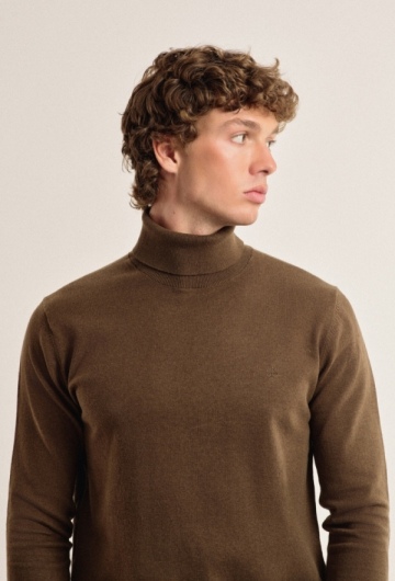 Jersey cuello alto marrón