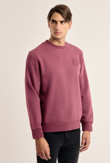 Sudadera washed effect burdeos