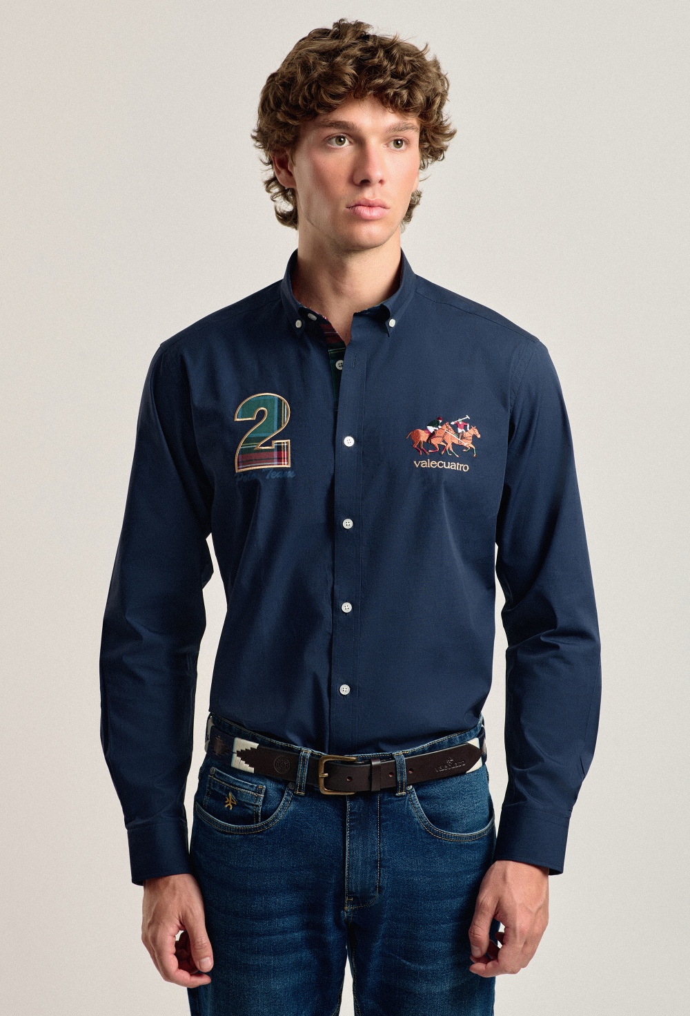 chemises - CAMISA H CABALLOS I24H-6006-AZM