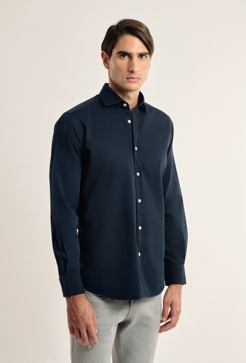 Camisa garment dye azul marino - Valecuatro - camisas