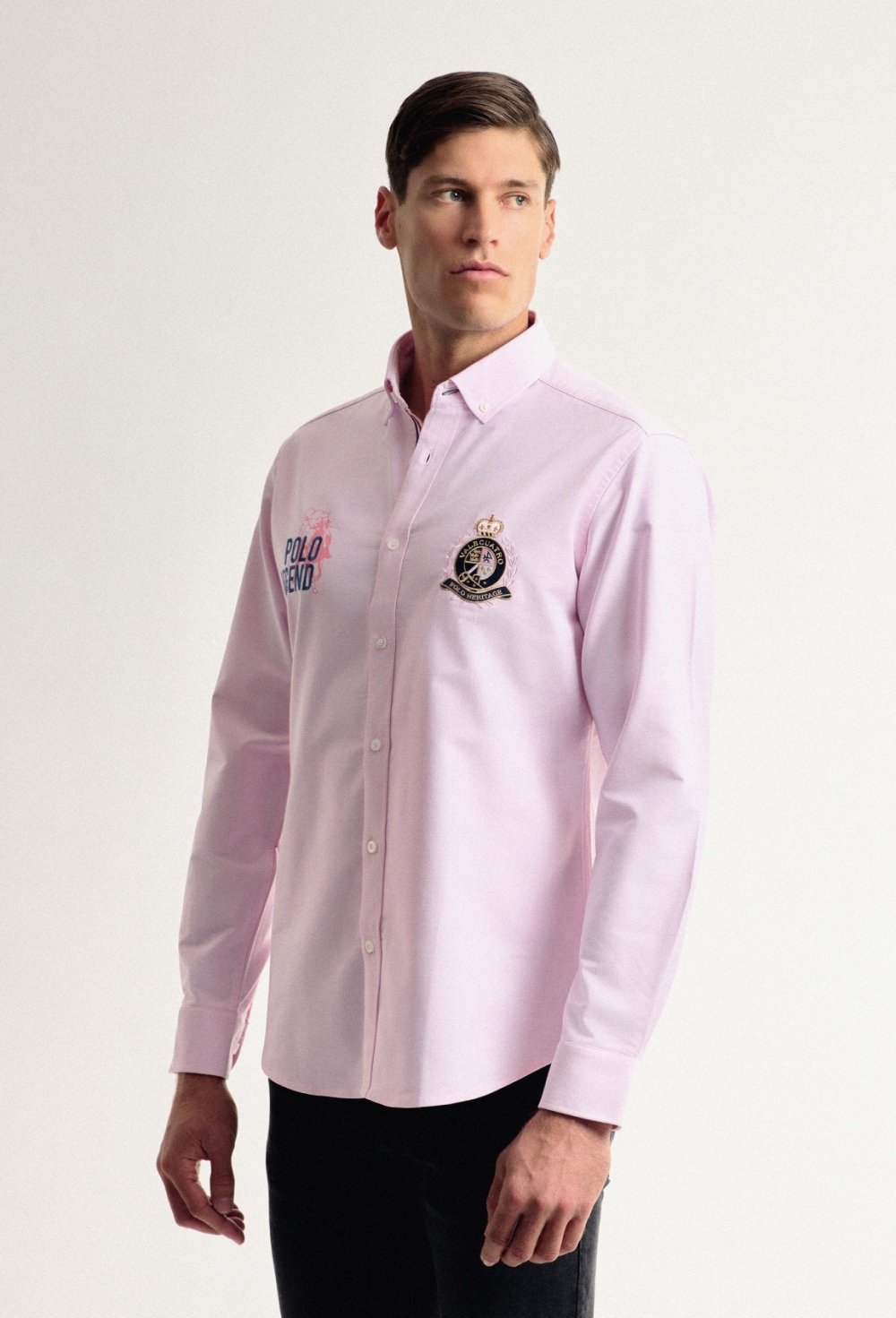 Camisa rosa bordada modelo Legend - Valecuatro