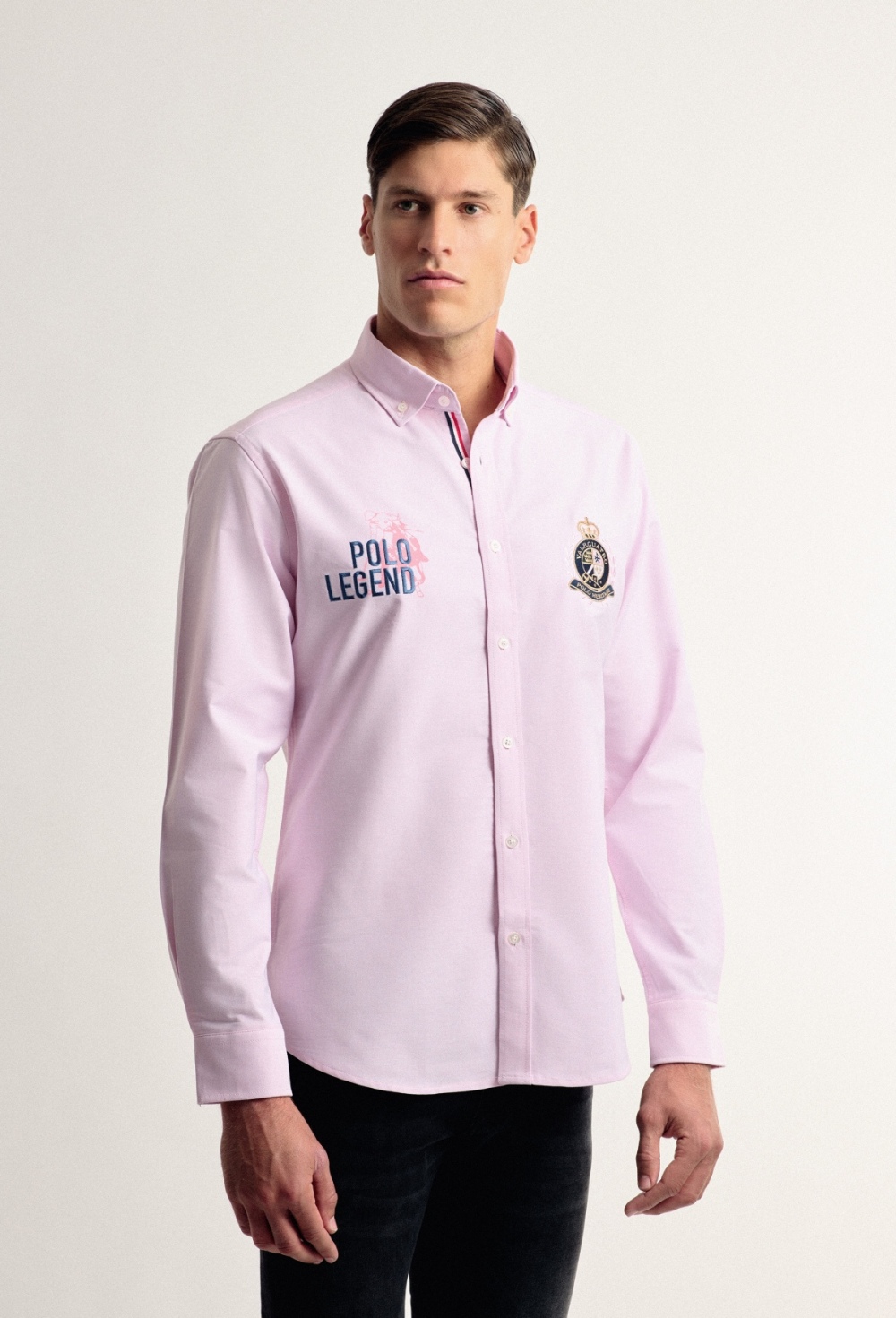 camisas - Camisa rosa bordada modelo Legend