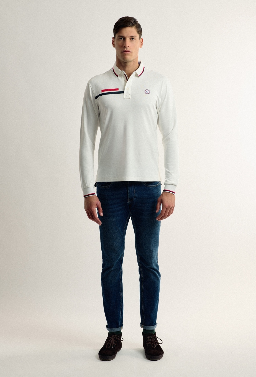 Polo Valecuatro de hombre blanco modelo bandera - Valecuatro - polos