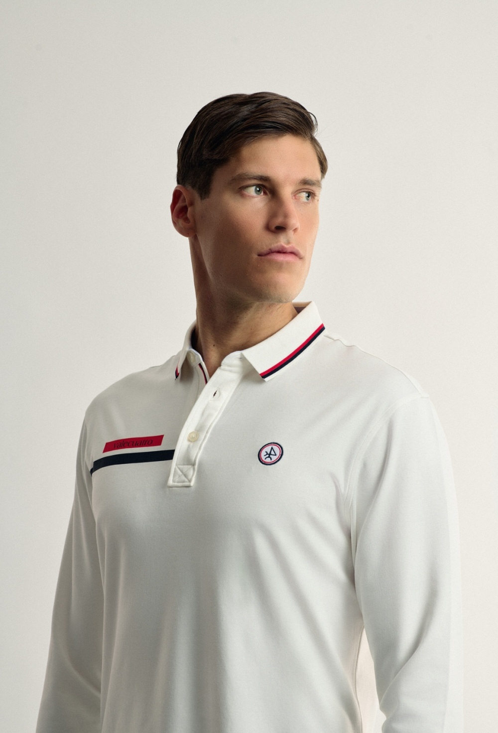 Polo Valecuatro de hombre blanco modelo bandera - 38.94