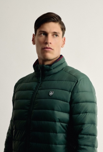 Chaqueta clásica cuello bandera verde