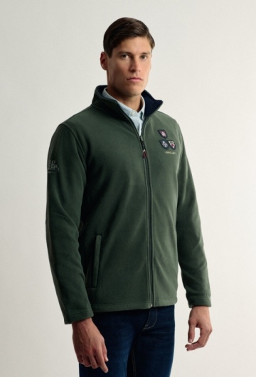 Chaqueta polar escudos kaki