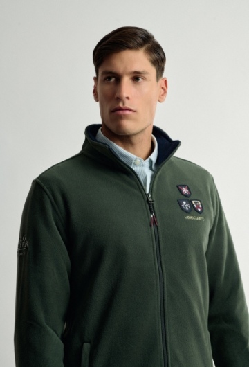 Chaqueta polar escudos kaki