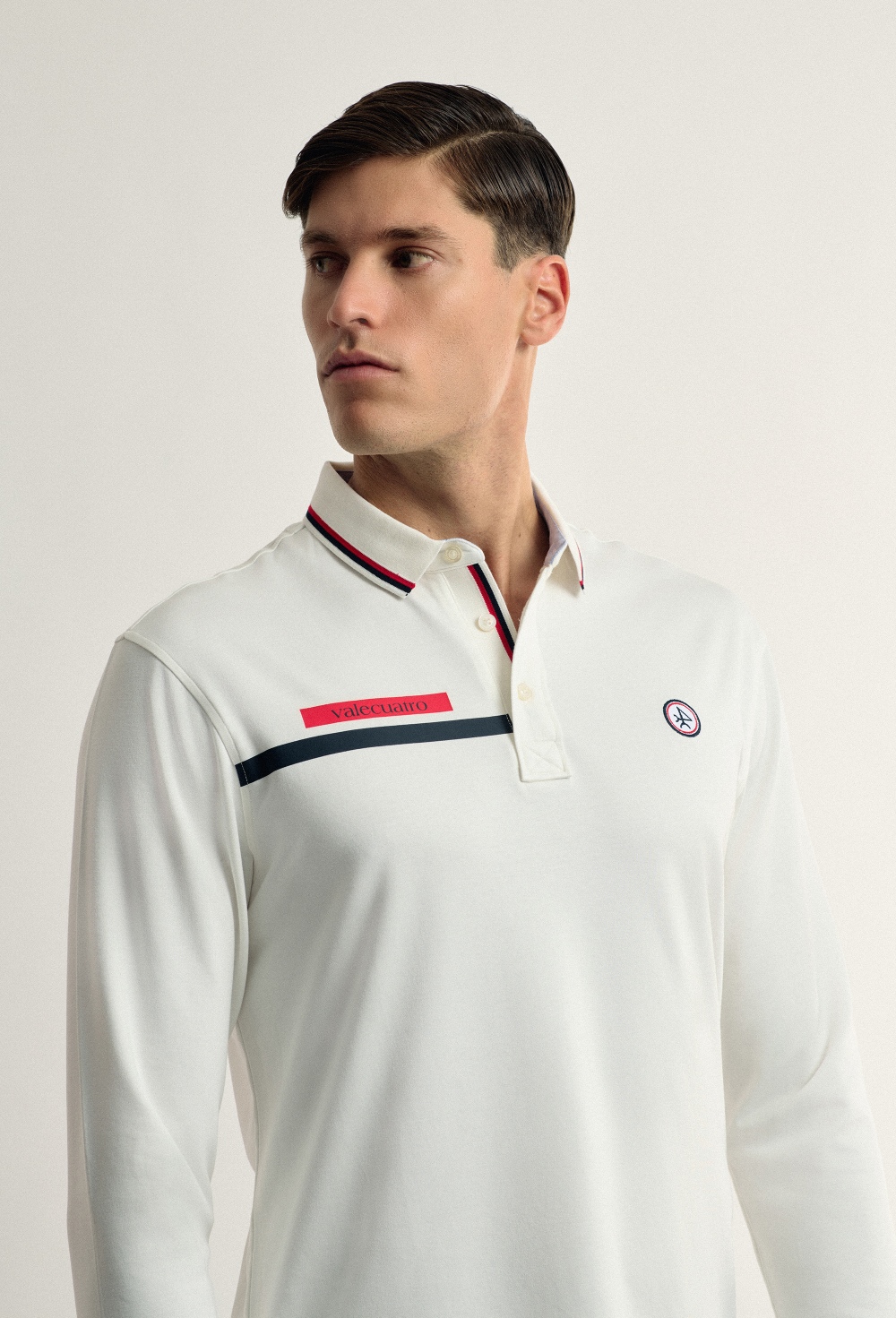 polos - Polo Valecuatro de hombre blanco modelo bandera