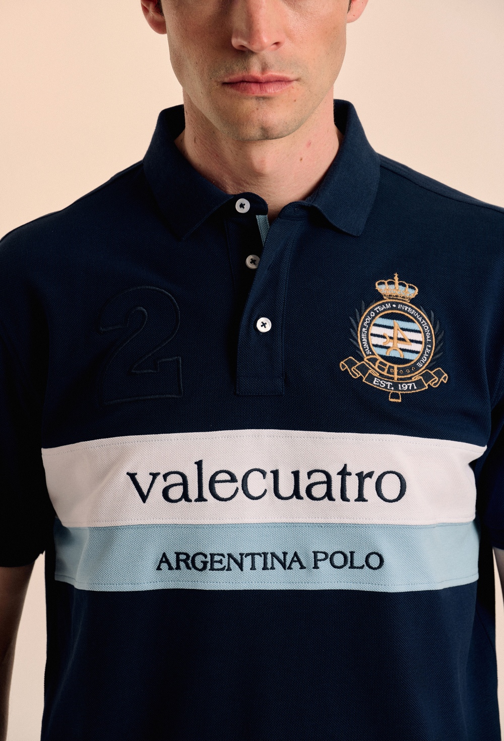 Polo franjas Argentina azul marino - 48.93