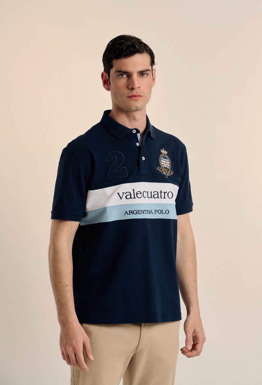 Valecuatro - Polo franjas Argentina azul marino