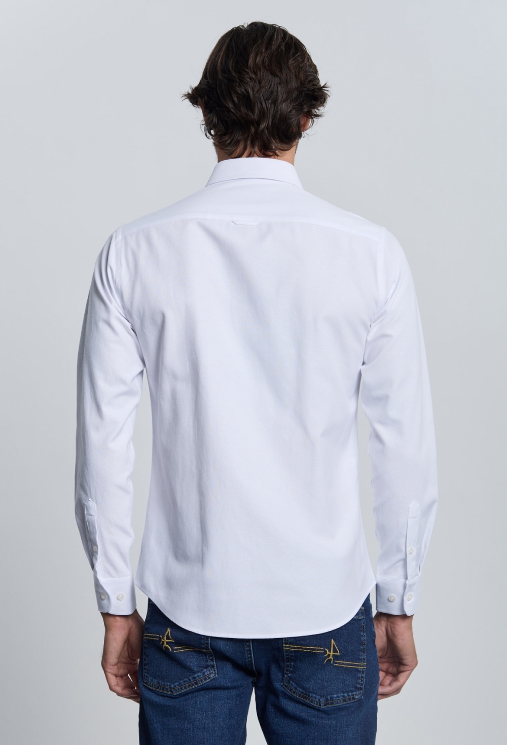 camisas - Camisa Oxford blanco cuello italiano