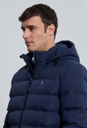 Chaqueta acolchada emboss azul marino