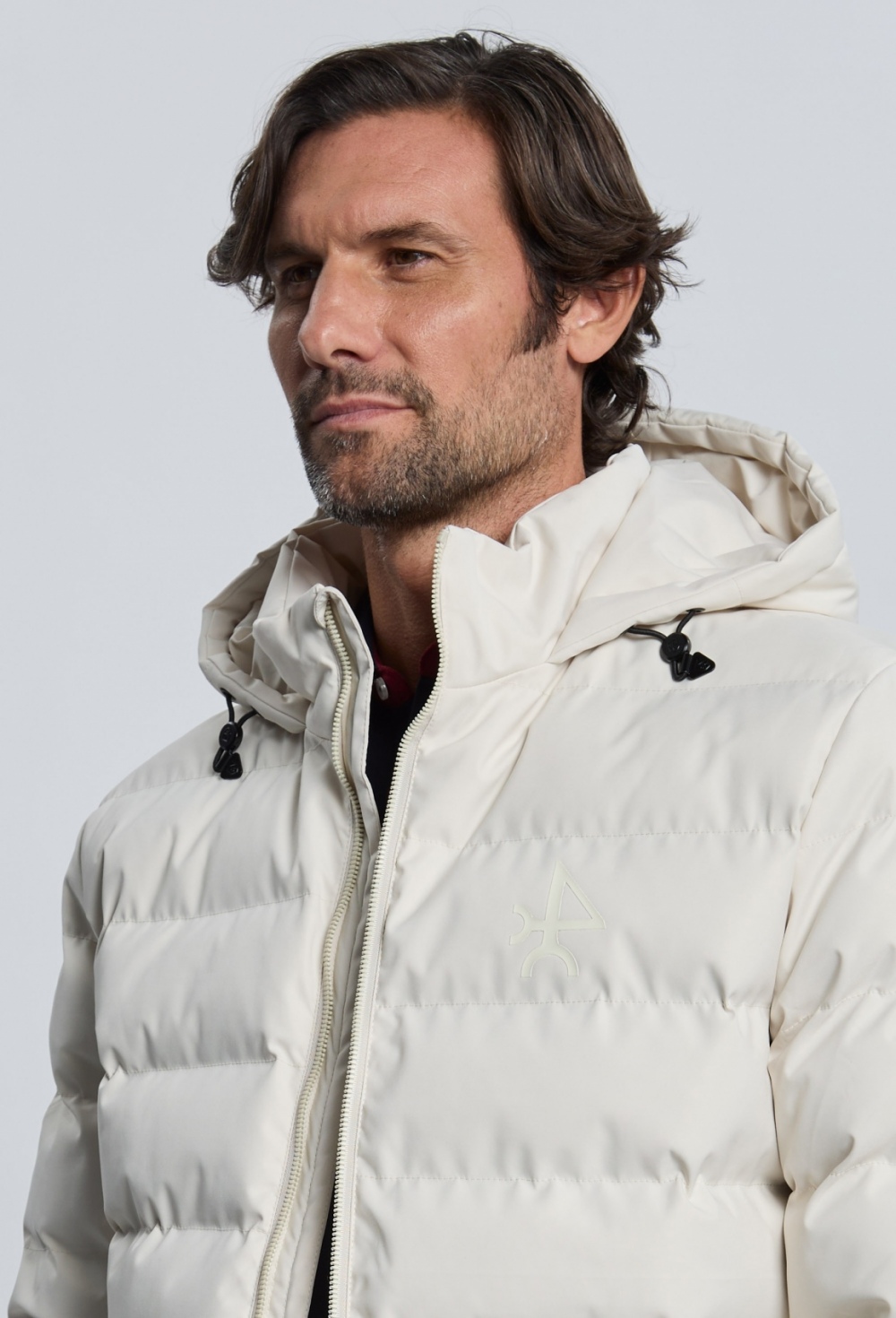Chaqueta acolchada emboss blanco roto - 139.95