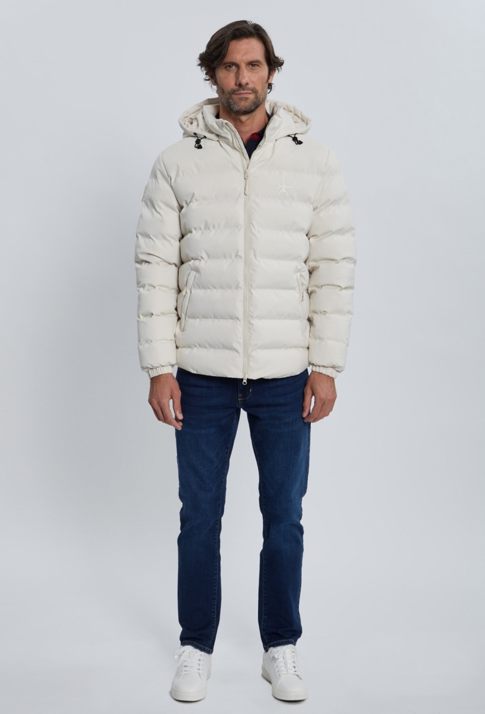 abrigos-y-chaquetas - Chaqueta acolchada emboss blanco roto