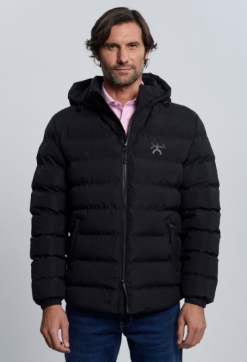 Chaqueta acolchada emboss negro