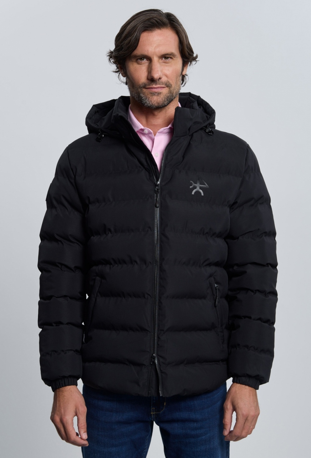 abrigos-y-chaquetas - Chaqueta acolchada emboss negro I25H-6430-NG