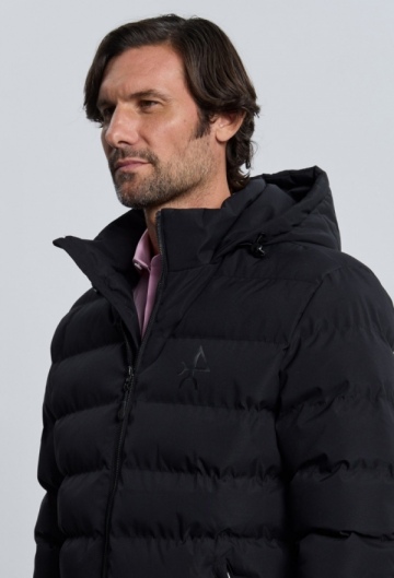Chaqueta acolchada emboss negro