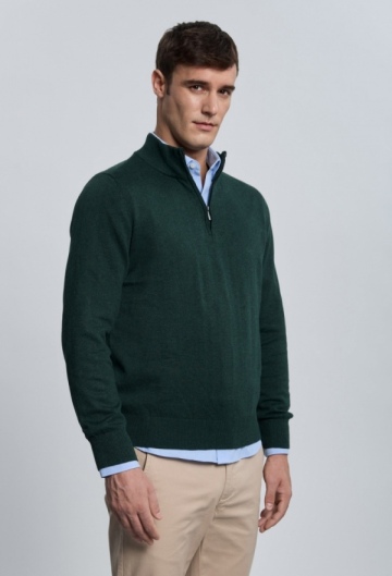 Jersey media cremallera verde