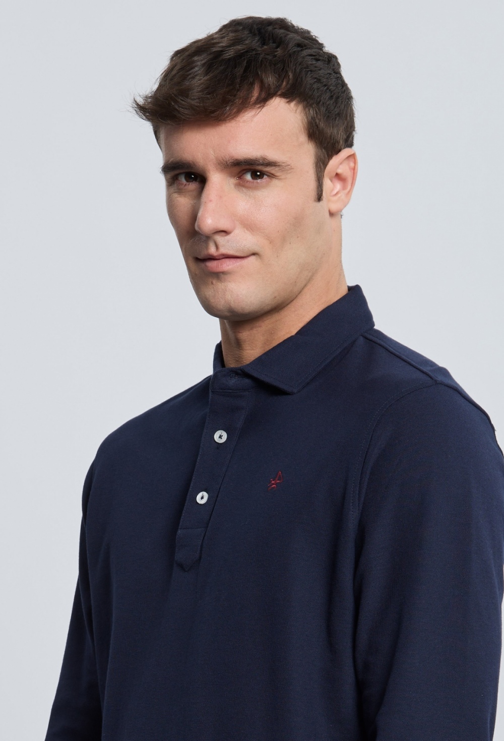 Polo clásico manga largo azul marino - Valecuatro