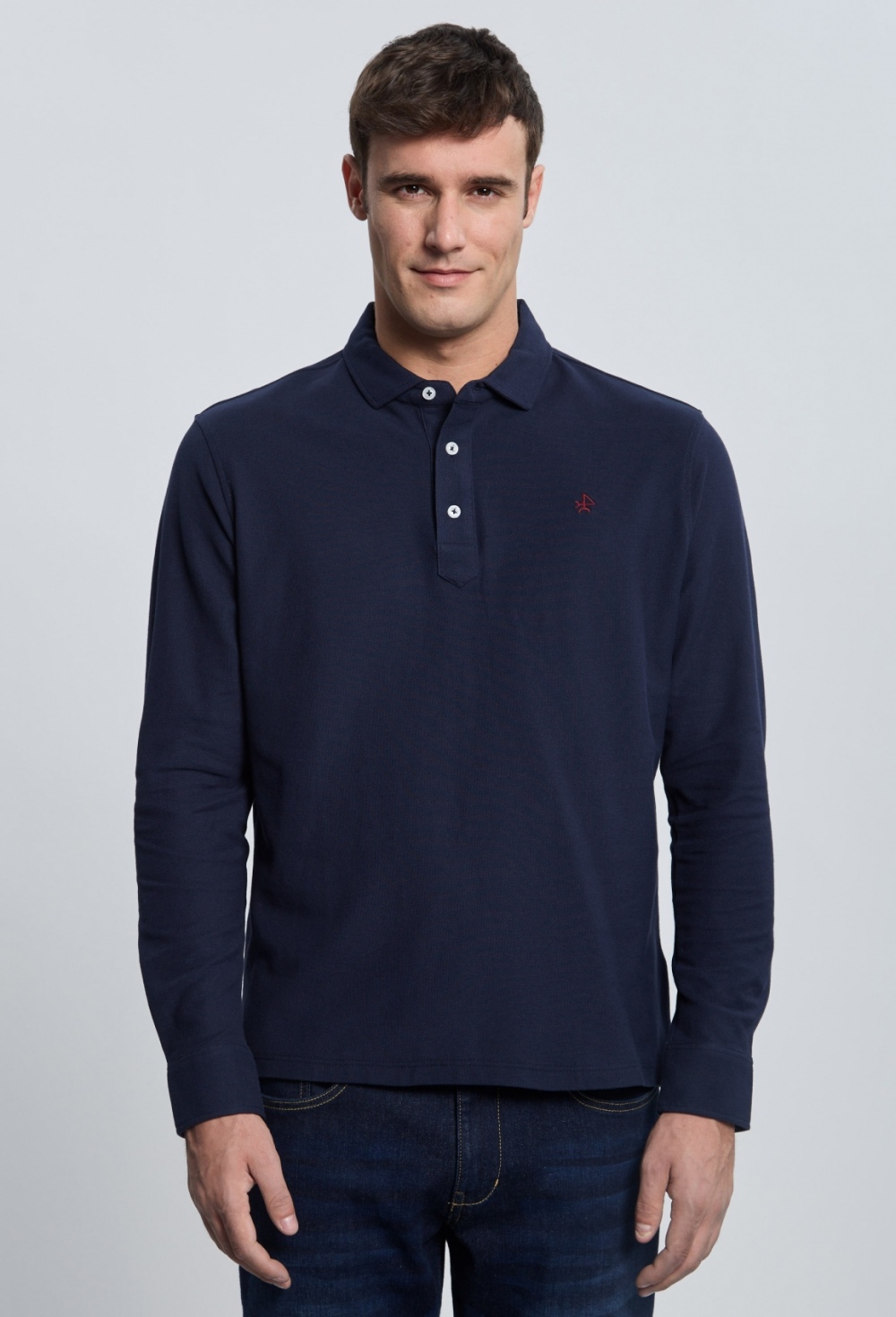 polos - Polo clásico manga largo azul marino I25H-6355-AZM