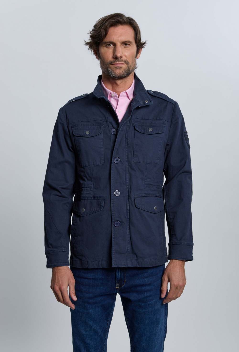 abrigos-y-chaquetas - Sahariana Valecuatro azul marino I25H-6444-AZM