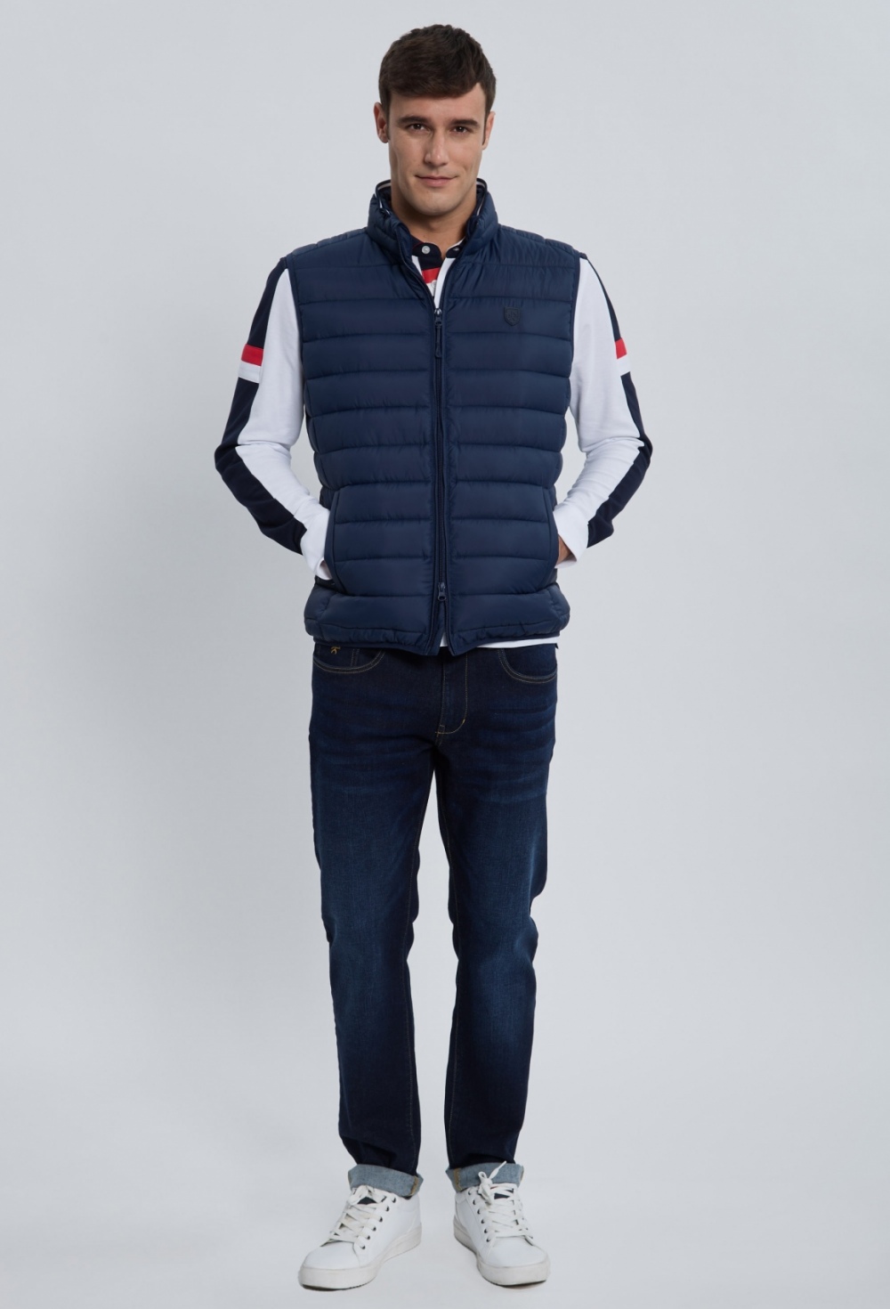 chalecos - Chaleco acolchado clásico azul marino