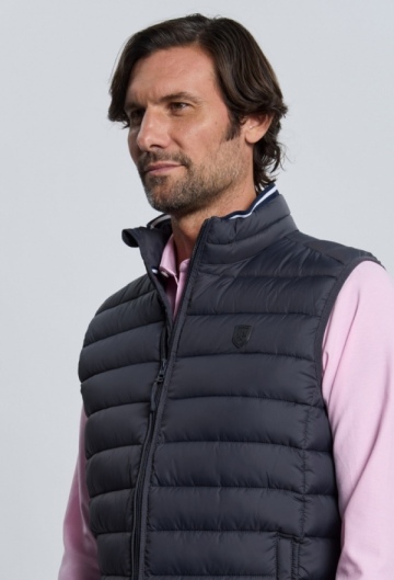 Chaleco acolchado clásico gris