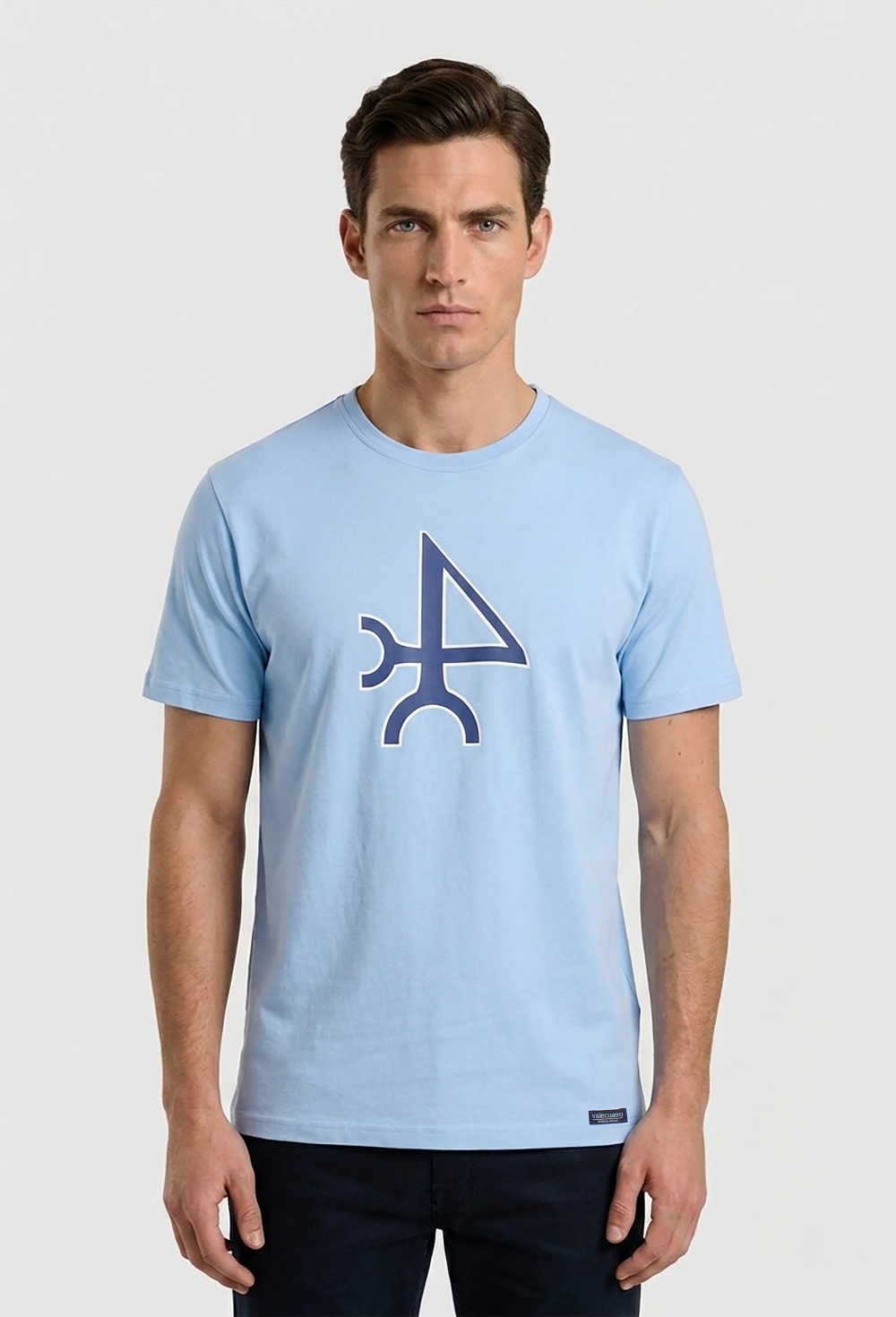 camisetas - Camiseta logo color celeste P26H-6565-CEL