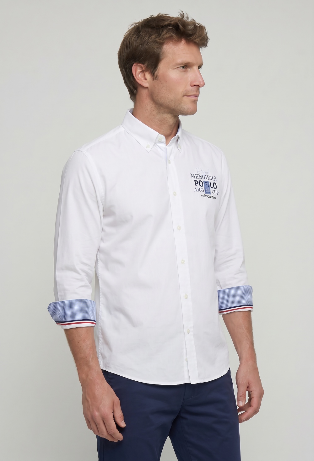 camisas - Camisa bordada Royal Member blanca