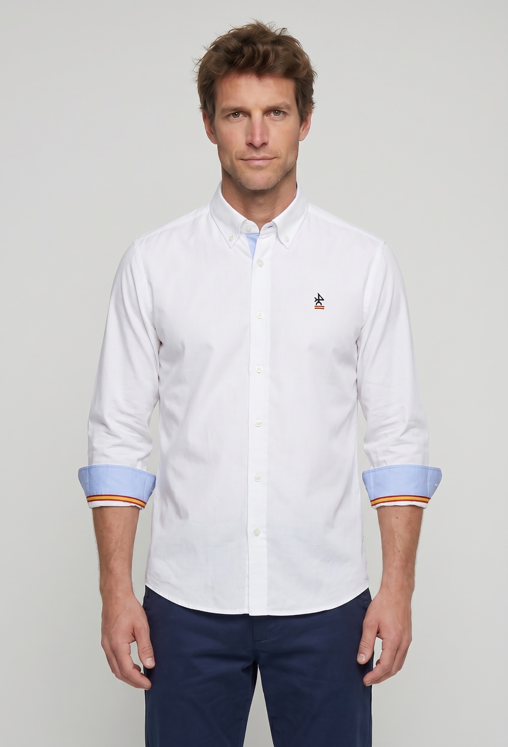 camisas - Camisa clásica España blanca P26H-6529-BL