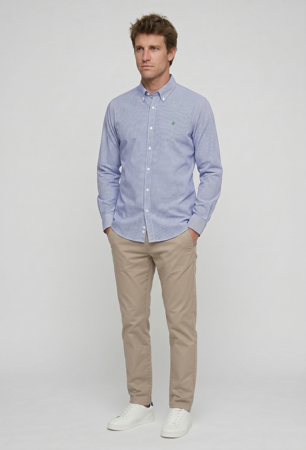 Valecuatro - Camisa cuadro vichy azul marino
