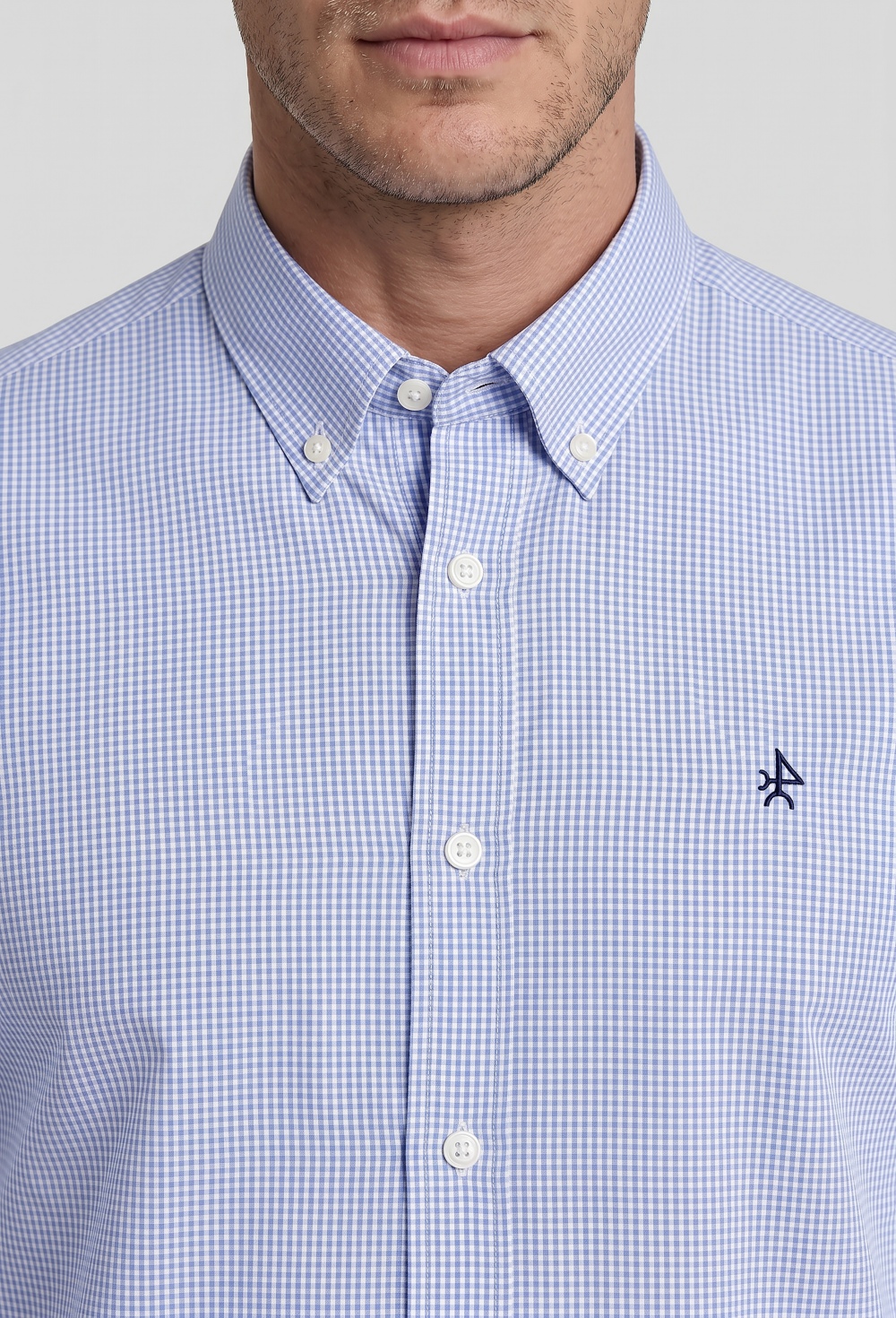 Camisa cuadro vichy celeste - 59.9